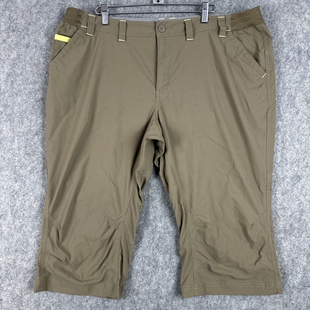 Duluth Capri Pants Women 18 Khaki Dry On The Fly Cargo Stretch Hiking 3237